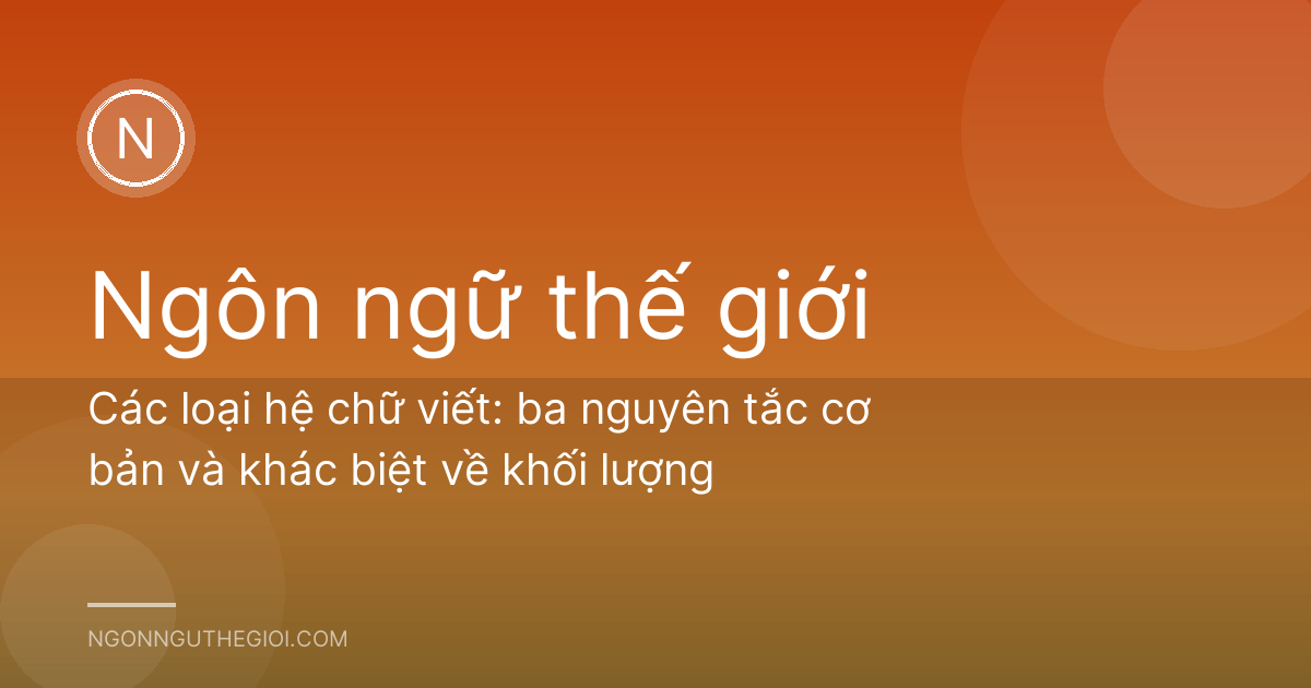 Các loại hệ chữ viết: ba nguyên tắc cơ bản và khác biệt về khối lượng